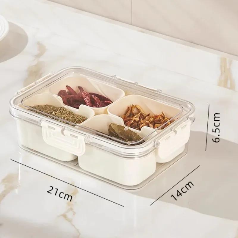 Portable Snackle Box Fruit Storage Containers for Fridge Divided Serving Tray with Lid & Handle for Travel Picnic Candy Party