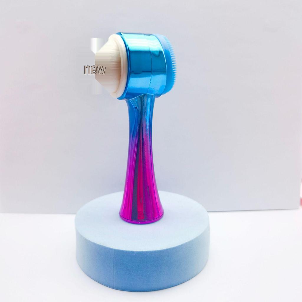 Weiche Silikon-Doppelseiten-Gesichtsbürste zur Reinigung, zum Auftragen von Make-up und zur Entfernung von Mitessern