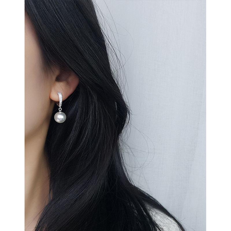 S925 Sterling Silver Heart Pearl Dangle Earrings - Exquisite, Stylish, Face-Slimming Jewelry for Women
