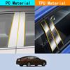 Car TPU/Glossy Mirror Pillar Post Cover Door Trim Window Molding Sticker Accessories 6pcs For Kia K5 2016 2017 2018