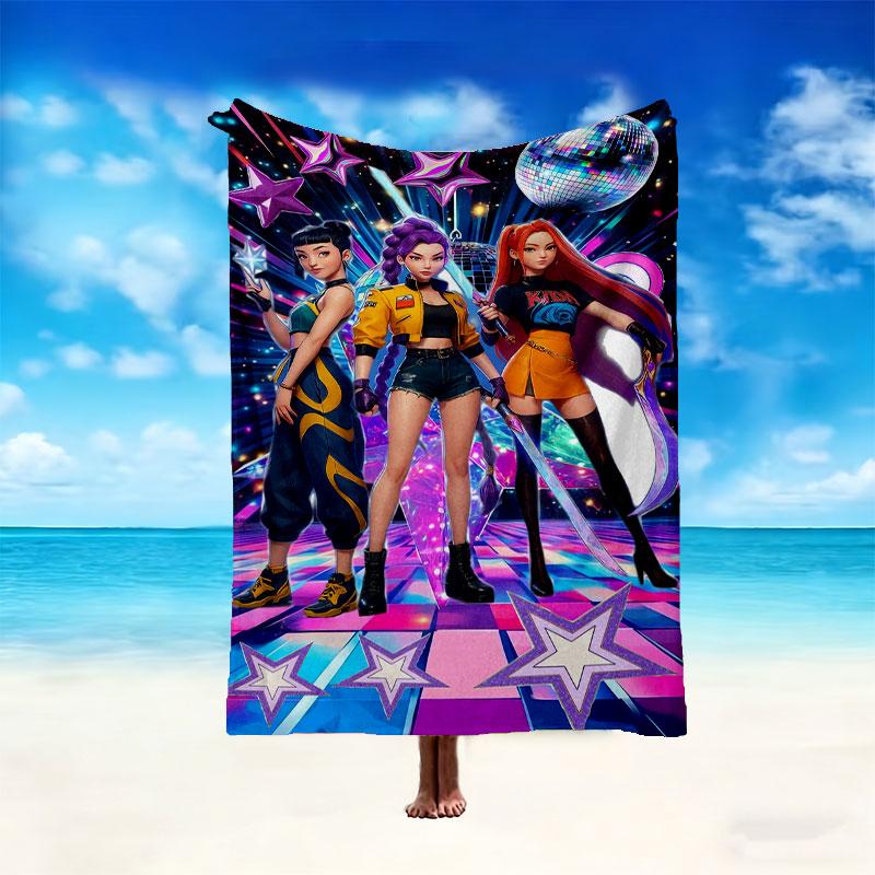 1pc Kpop Demon Hunters Blanket, Super Cozy Printed Home Blanket, All-Season Warmth