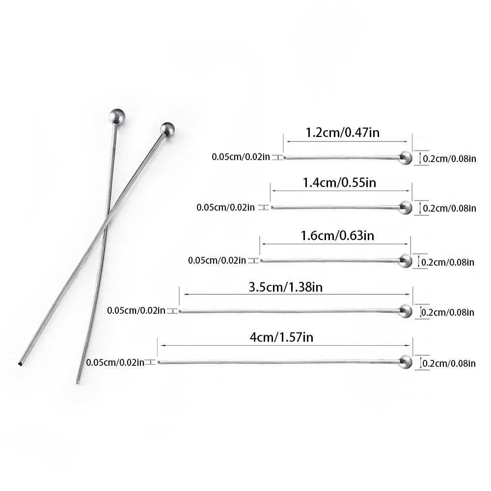 

50Pcs/lot 12 14 16 20 25 30 35 40mm 304 Stainless Steel Gold Silver Plated Ball Head Pins Findings Jewelry Making DIY Craft Bead 12mm 50pcs