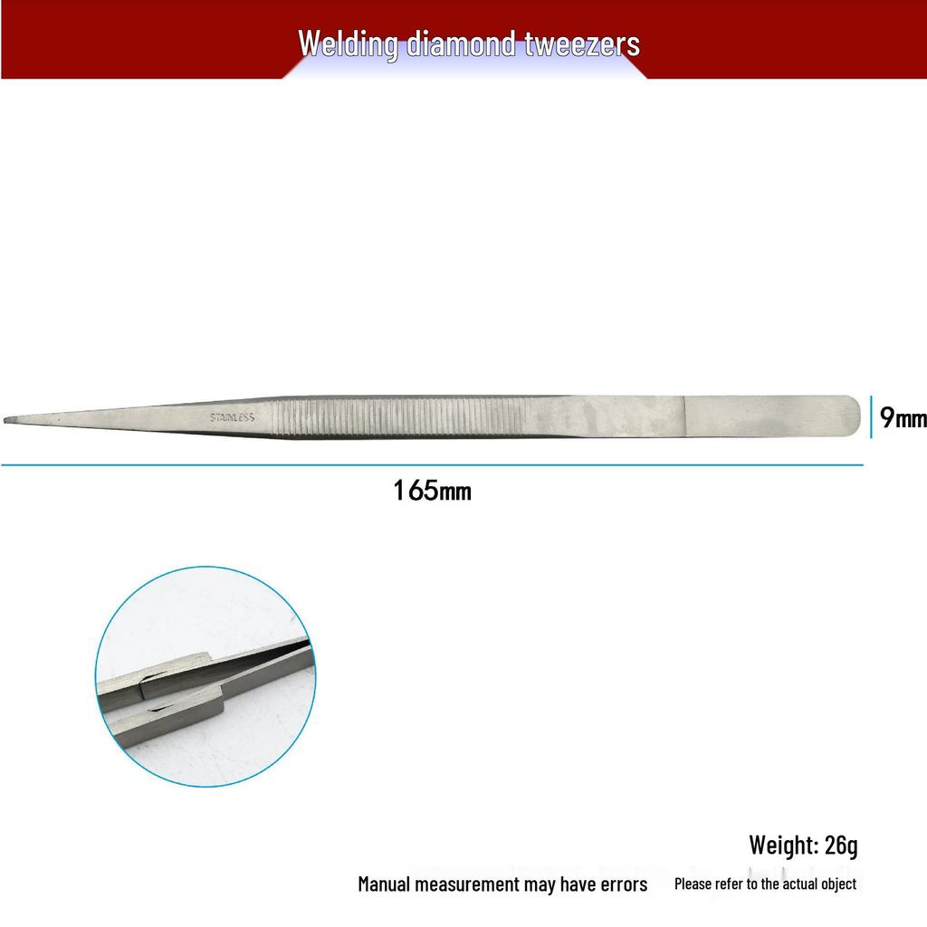 Gold-Plated Stainless Steel Tweezers for High-Temperature Jewelry Welding and Testing