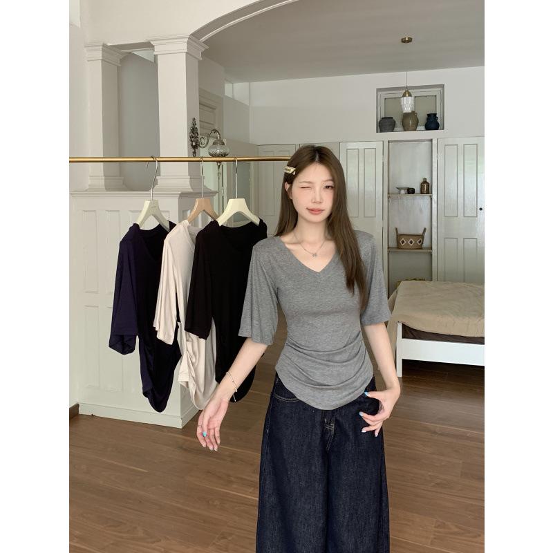 

Plus Size Batwing Sleeve Summer Bodycon Top M темно-синього кольору