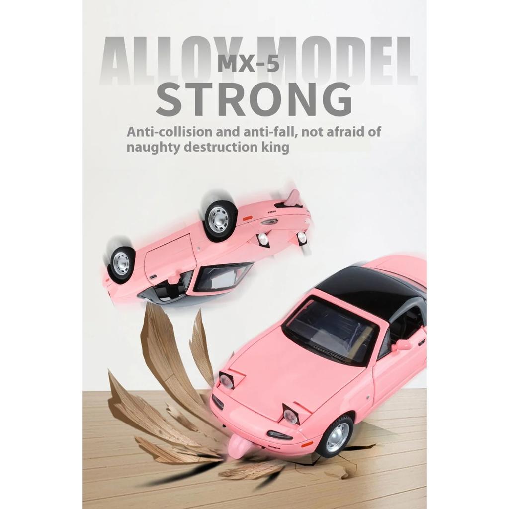 1/24 Scale Mazda MX-5 Alloy Car Model with Authentic Sound Effects, Perfect Display Piece for Car Enthusiasts and Collectors