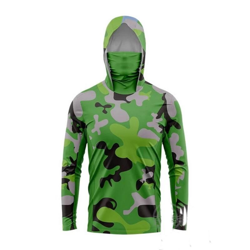 Quick-Dry UV Protection Fishing Shirt With Hood Neck Cover Outdoor Fly Casting