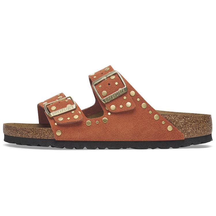 Birkenstock Wmns Arizona Rivet Suede Narrow  Dark Rust  Women s 1029513 37