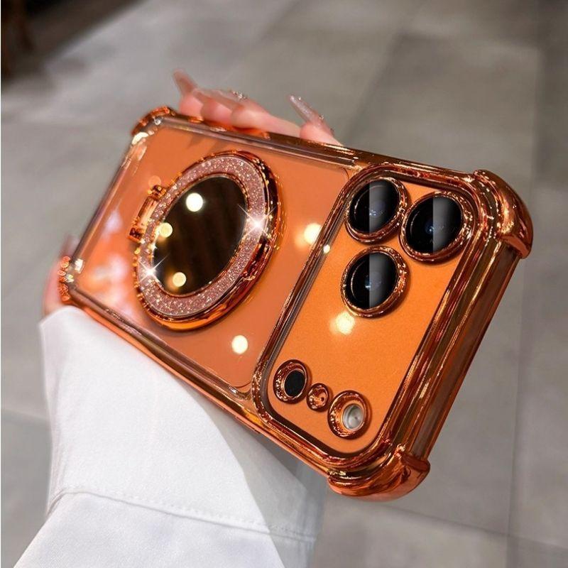 Luxury Glitter Mirror Bracket Magnetic Case For Honor 400 PRO LITE MAGIC 7 X7D X9D X8C X8B X8A X9B X7A X6C X9A X6A X8 X5B X5C
