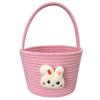 Cartoon Rabbit Storage Basket Soft Cotton Rope Organizer Rabbit Decoration Basket Lightweight Easter Gift Bag For Living Room