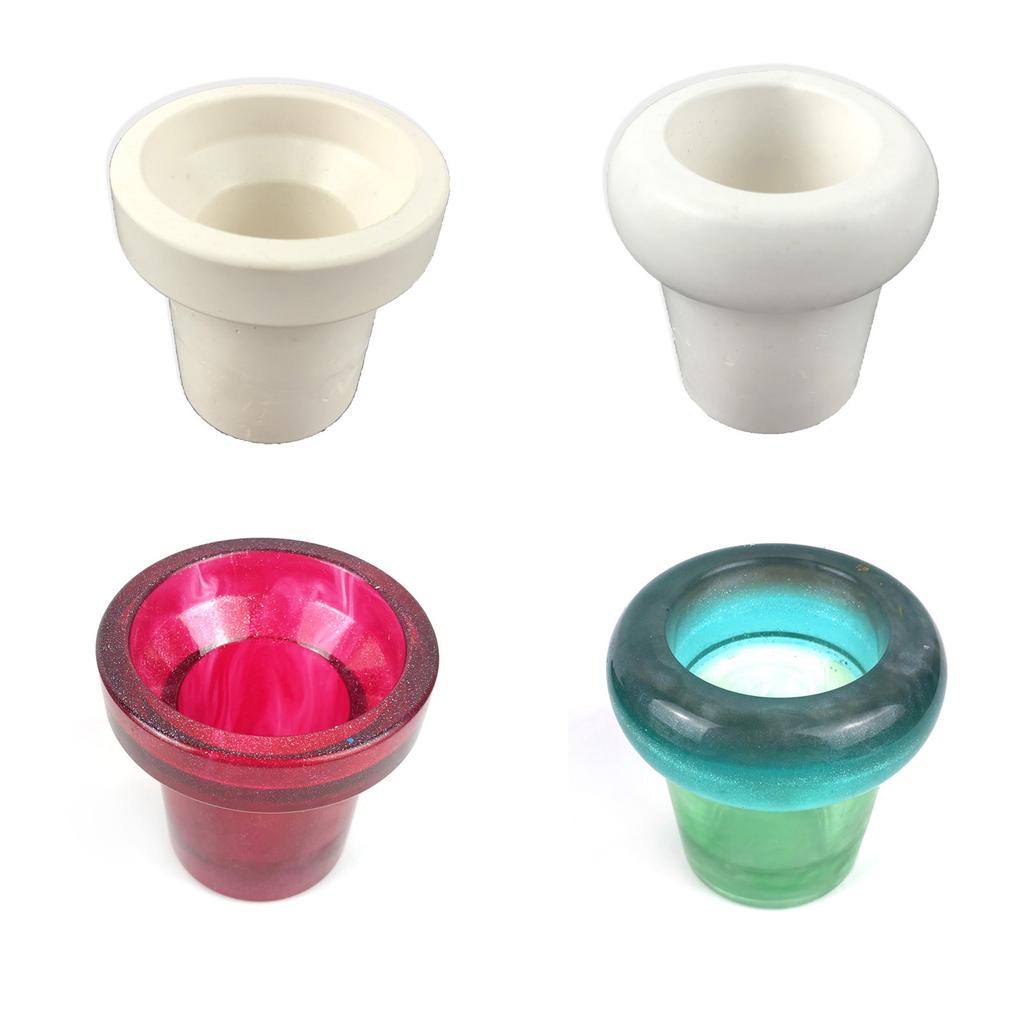 3D Round Gypsum Flower Pot Silicone Mold Epoxy Resin Casting Mold Succulent Vase Cement Mold Candle Holder Mold