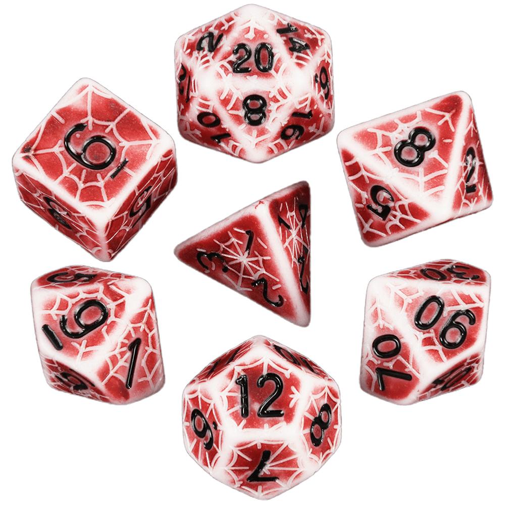 7pcs Dice Set D&D Spider Web Polyhedral DND Dice for DND TRPG Games