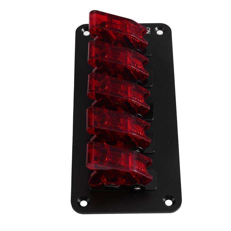 Auto Ignition Switch Panel For Racing Cars 12V 20A 5 Rocker Toggle Push Button Start LED Indicator Vehicle System