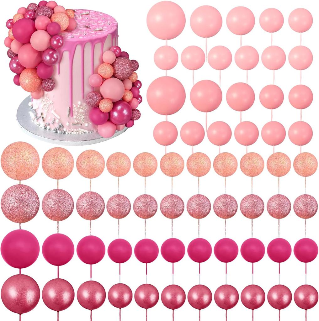 66 STÜCKE Kugel Kuchenstecker Gold 4 Größen für DIY Backdekoration Cupcake Topper und Hochzeitstag Geburtstag