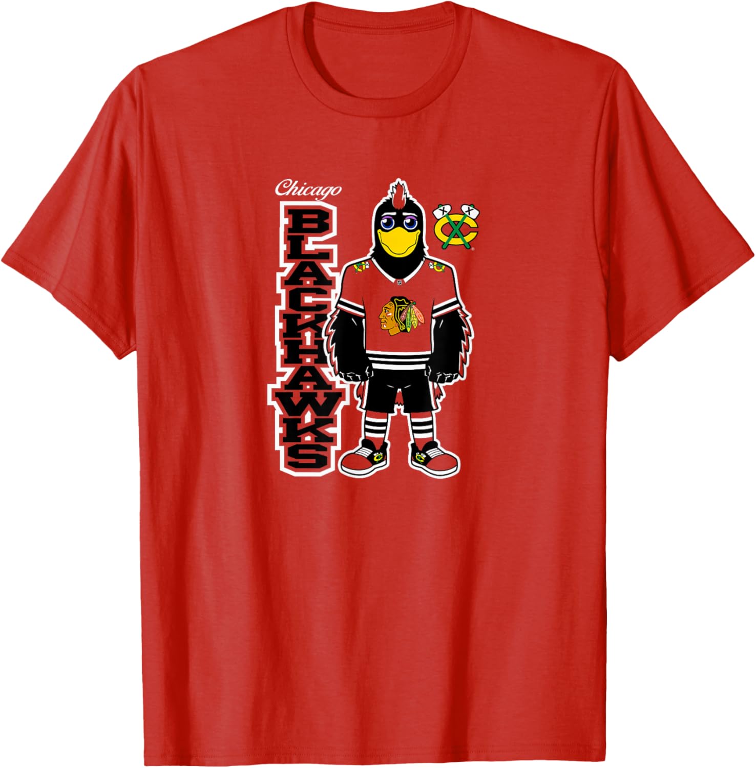 Футболка с маскотом Chicago Blackhawks Томми Хоуком, официально лицензированная НХЛ S