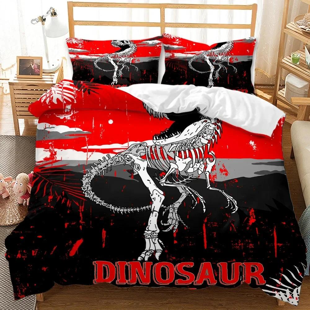 

Dinosaur Soft Duvet Cover Set Dinosaurs T-Rex Jurasic Dino Fosil Dinosaur Beding Double Quen King-Sized Dimensionsd Dimensions Soft Polyester Qulit 100*200cm Single
