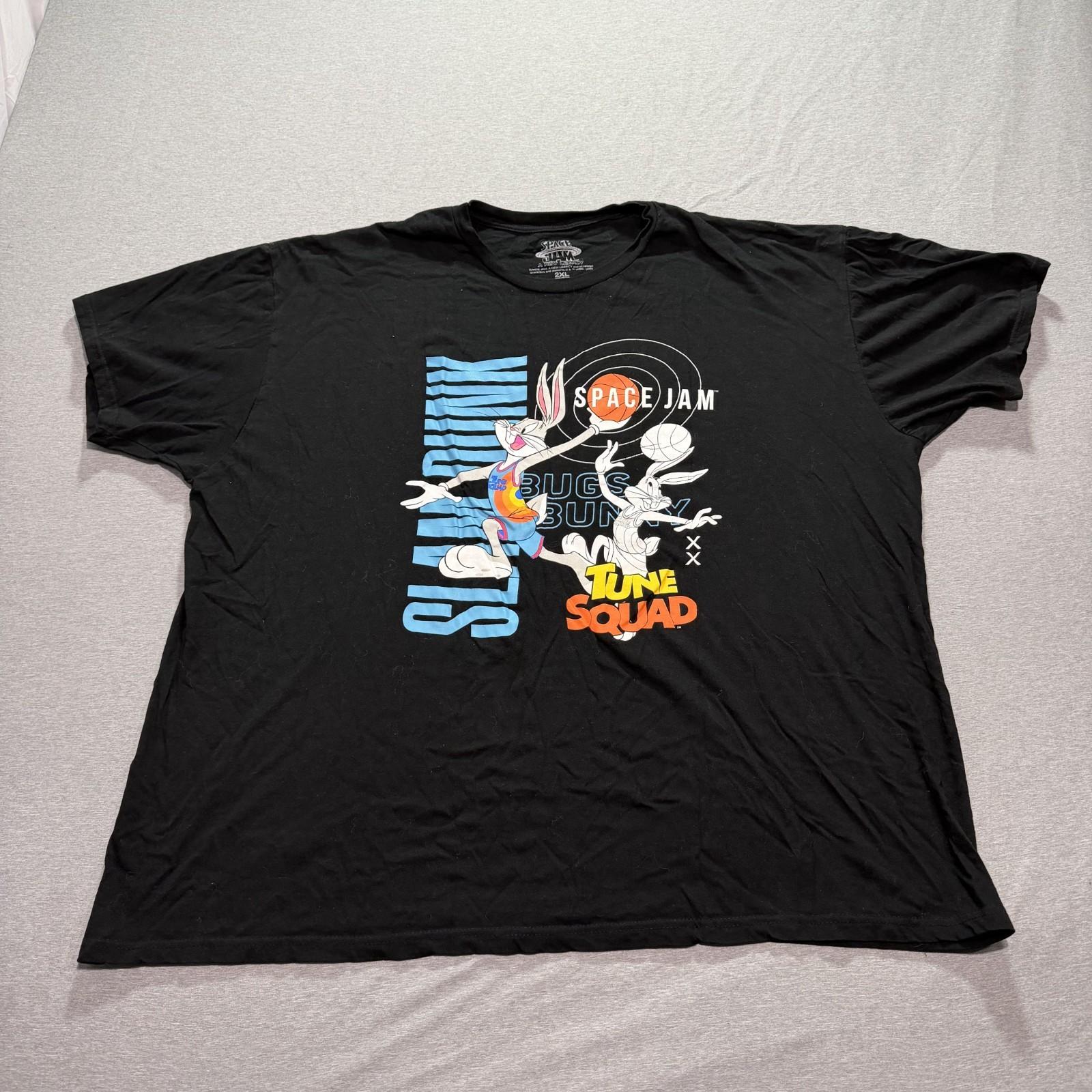 Space Jam T Shirt Men s 2XL Graphic Print Bugs Bunny Tune Squad Lounge Black Tee XL