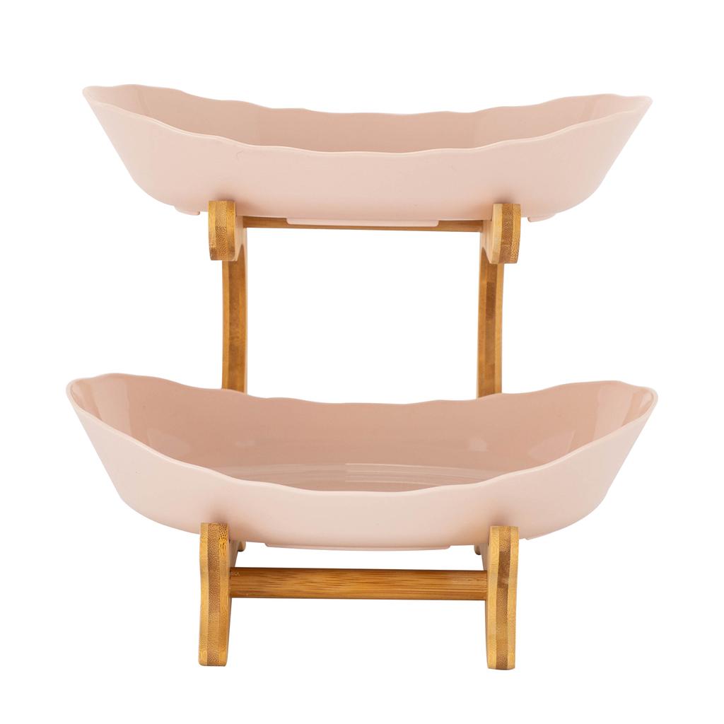 2 Tier Fruit Bowl Fruit Basket Stand Fruit Serving Tray for Kitchen Counter