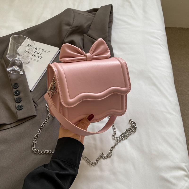 Summer Fashionable Chic Handbag Stylish Minimalist Pu Small Square Bag In Black Beige Pink Or Khaki