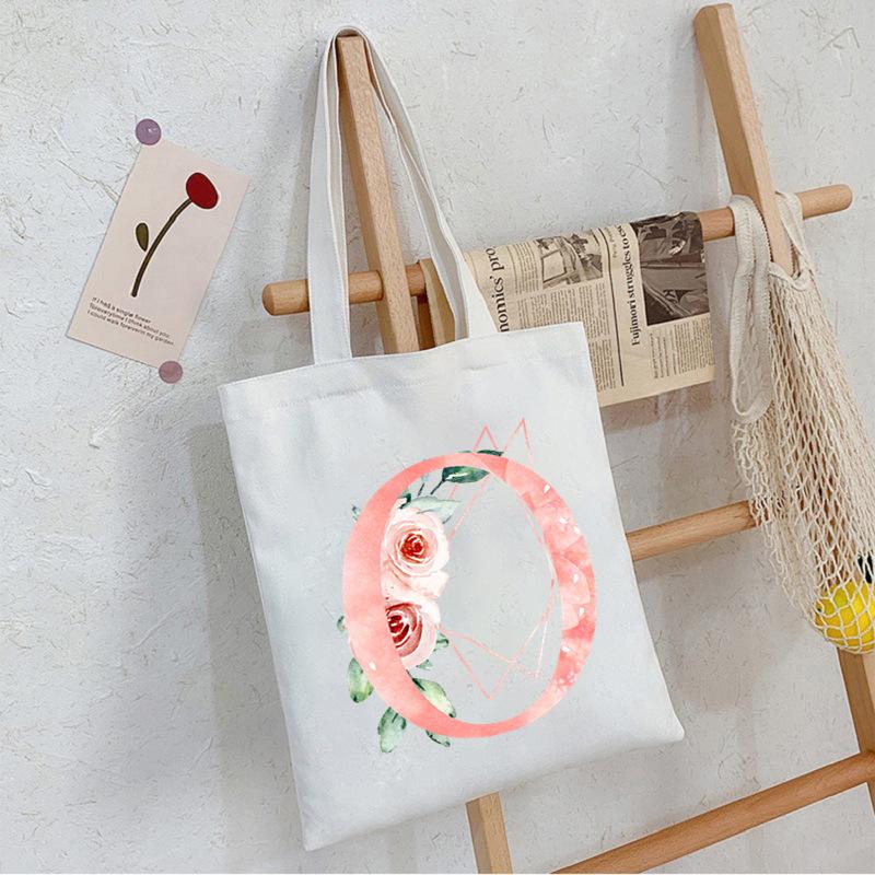 Alphabet Letter A-Z Printed Shoulder Bag Female Casual Student Crossbody Bag Large Capacity