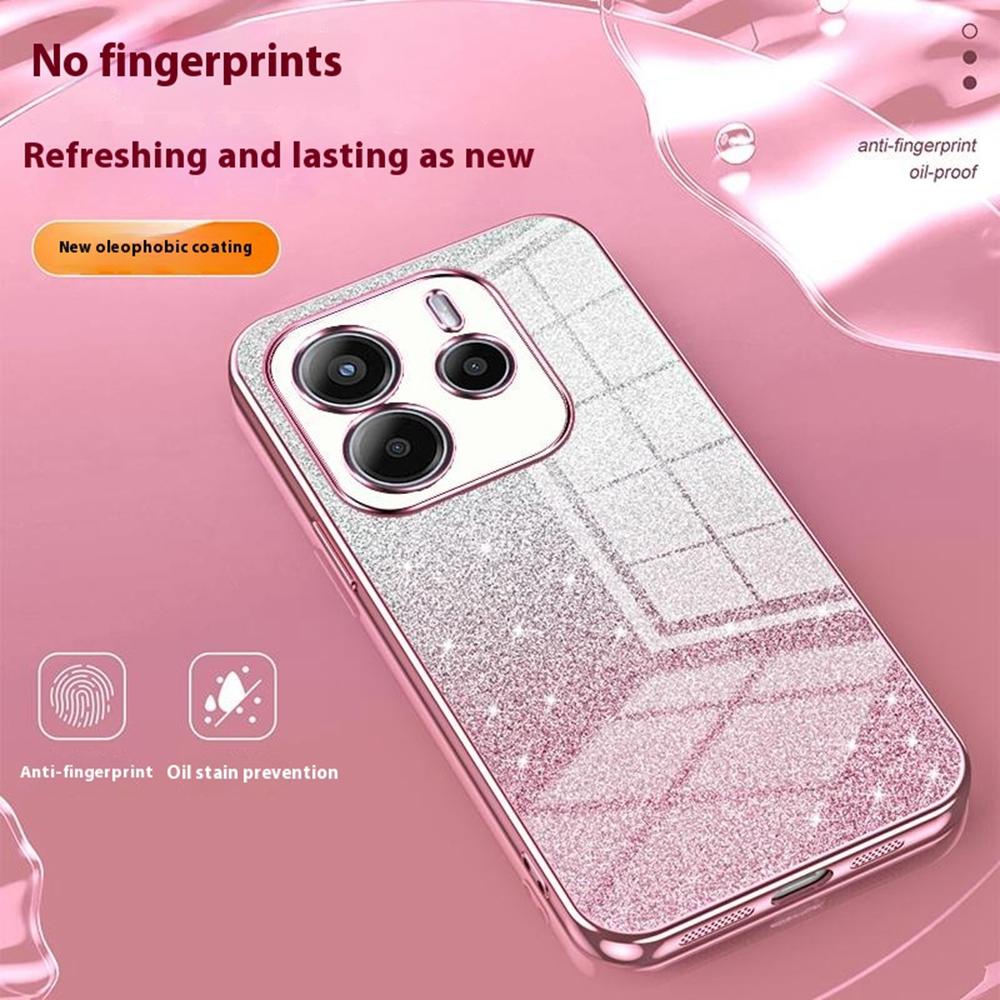 Pentru Xiaomi Redmi Note 14 4G (163,25 mm) Husă Telefon TPU cu Sclipici Gradient Galvanizat