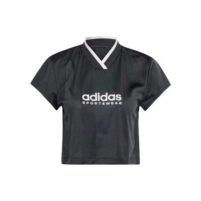 Tiro Colorblock Crop Tee With Letter Logo Print And Striped Design Women Tops Black IB4758