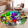 Sprunki Game Pattern Round Rug, Indoor/Outdoor Mat, for Picnic, Gameroom, Bedroom, Office, Living Room, Home Decor Carpet, Birthday Gift