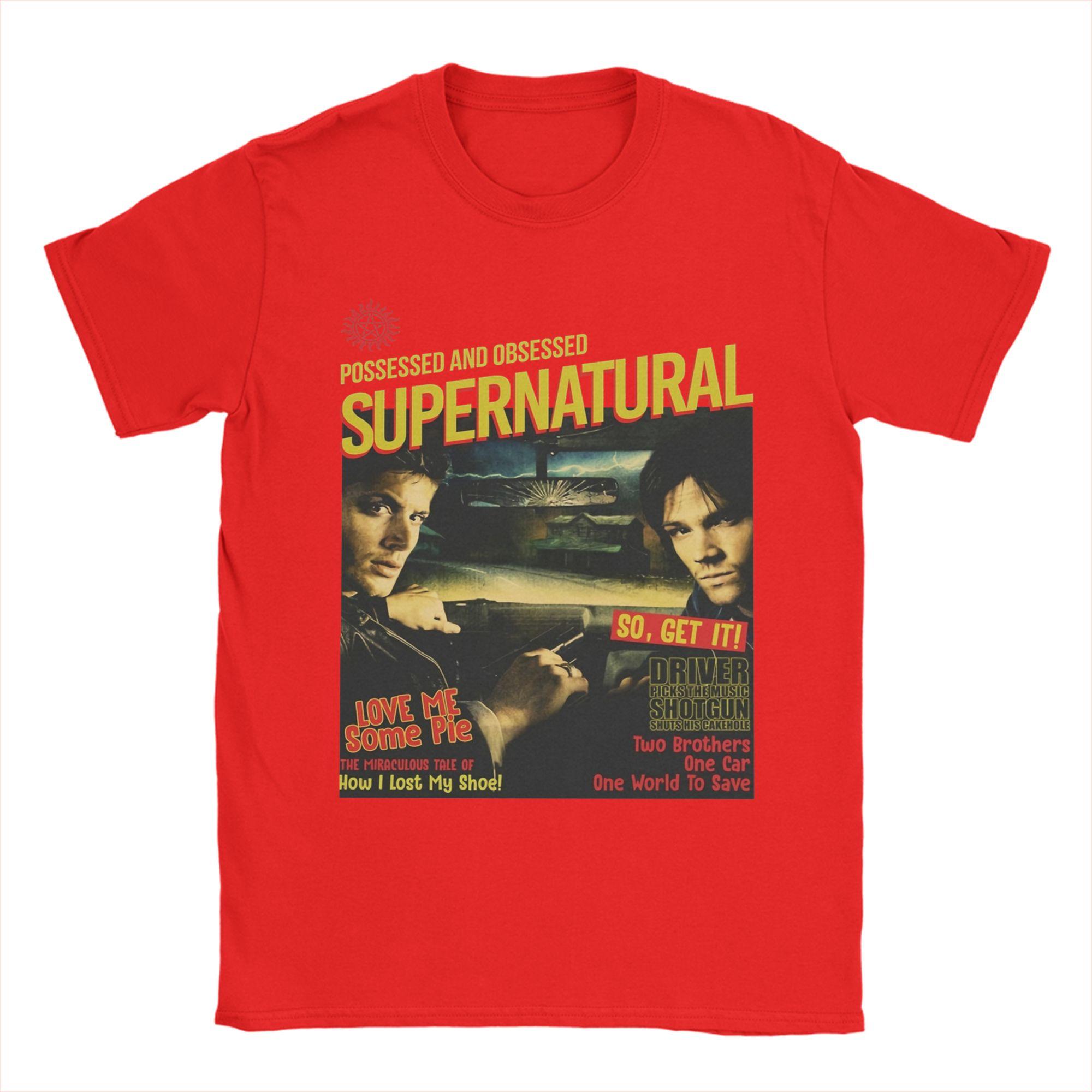 Fun Supernatural The Ends of The Road Tour TShirts for Men Crew Neck Cotton T Shirt  Short Sleeve Tees Printing Clothing S
