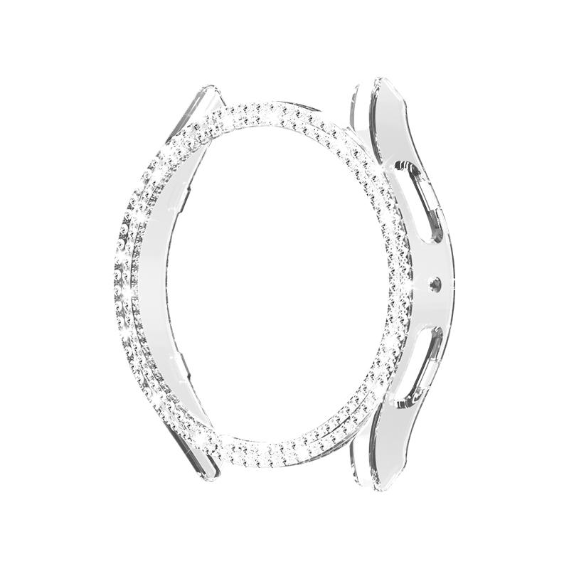Diamond Watch Cover for Samsung Galaxy Watch 6 40mm 44mm PC Case Not Screen Protector Double Bling Case Protective Bumper Shell