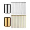 Pinchos para Cócteles Set de 15 Paquetes + Soportes, Palillos de Cóctel de Acero Inoxidable, Brochetas de Cóctel Reutilizables Pinchos Metálicos para Martinis para Aperitivos Fruta