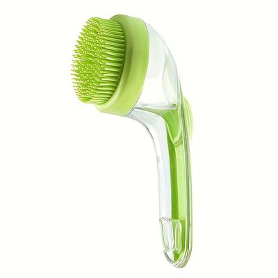 2-In-1 Dog Shampoo Brushs Silicone Dog Bath Brushes Pet Baths Brush for Dogs Dogs Washing Brushs with Soap Dispenser Pets Shower Cleaning Brushes