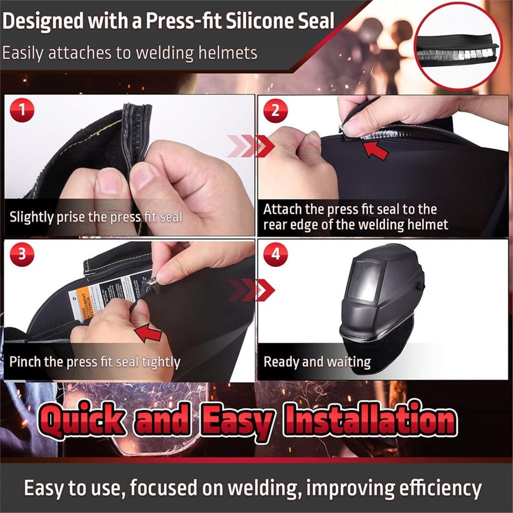 2026 New 2Pcs Welding Helmet Cover, Helmet Extended Cover with Presses Fit Seal for Neck Protection Fits Most Welding Helmets