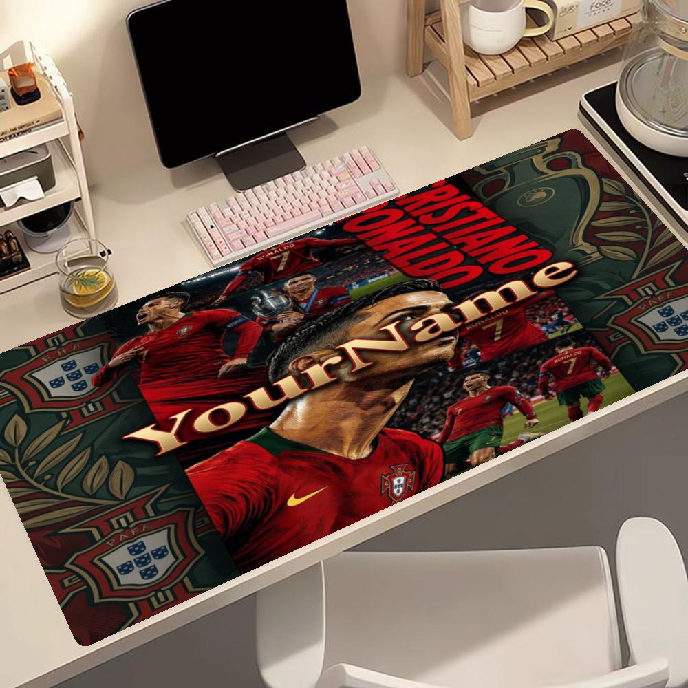 Cristiano Ronaldo Customizable Name Mouse Pad Keyboard Mat Hd Print Desk Pad Nonslip Rubber Base Perfect Gift For Gamers