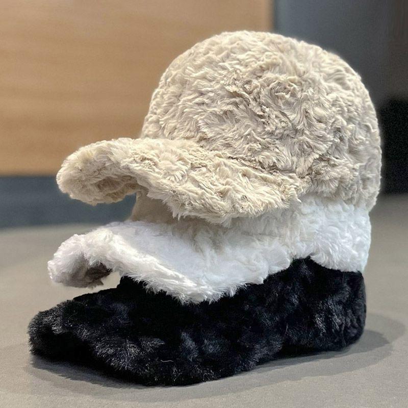 Lamb Wool Cap Children's Autumn and Winter Thickened Warm Sunshade Baseball Cap