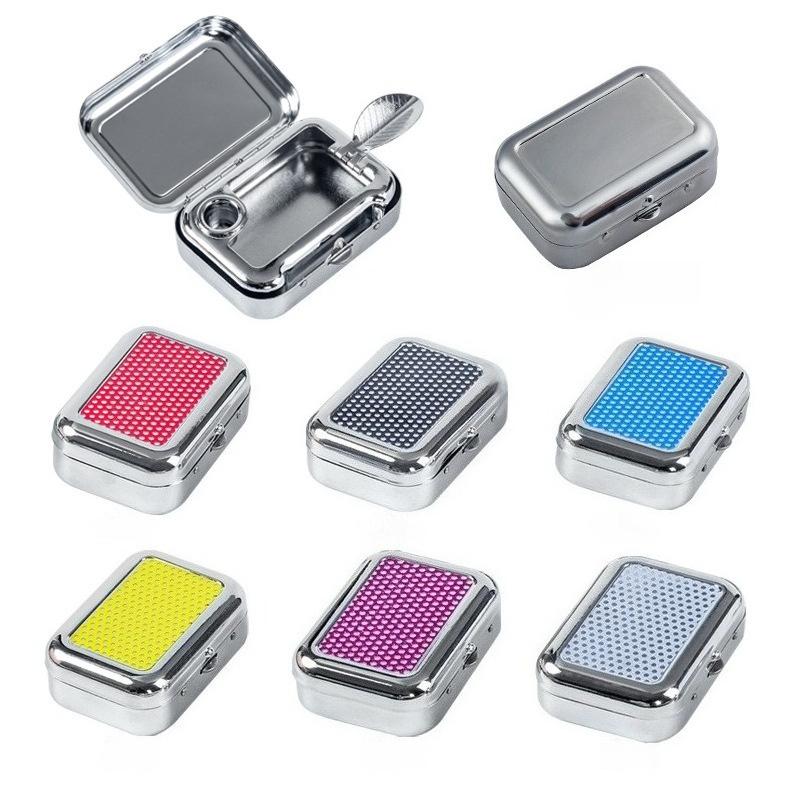 Ashtray Pocket Ashtray Car Portable Mini Metal Ashtray with Lockable Lid Smoking Utensils Men's Gift