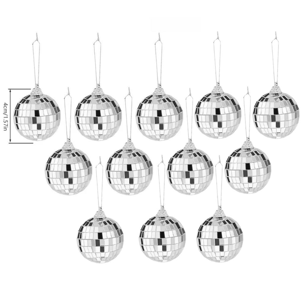 3-24Pcs Mirror Disco Ball Christmas Ball Ornament Set Xmas Tree Hanging Pendant Merry Christmas Decoration for Home New Year Gif