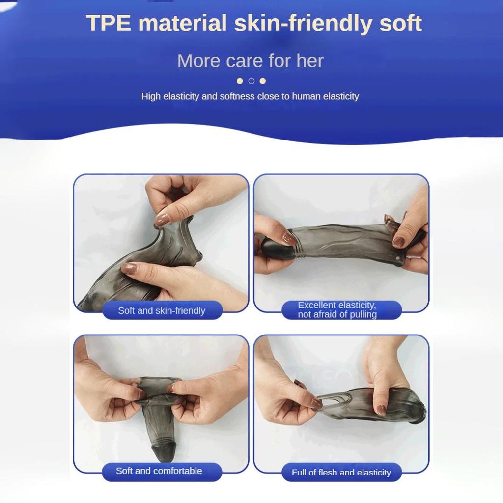 MELEON Realistic Penis Extension Cock Sleeve Reusable Silicone Penis Enlarger Delay Condoms For Adult Men Dildo Enhancer Sex Toys