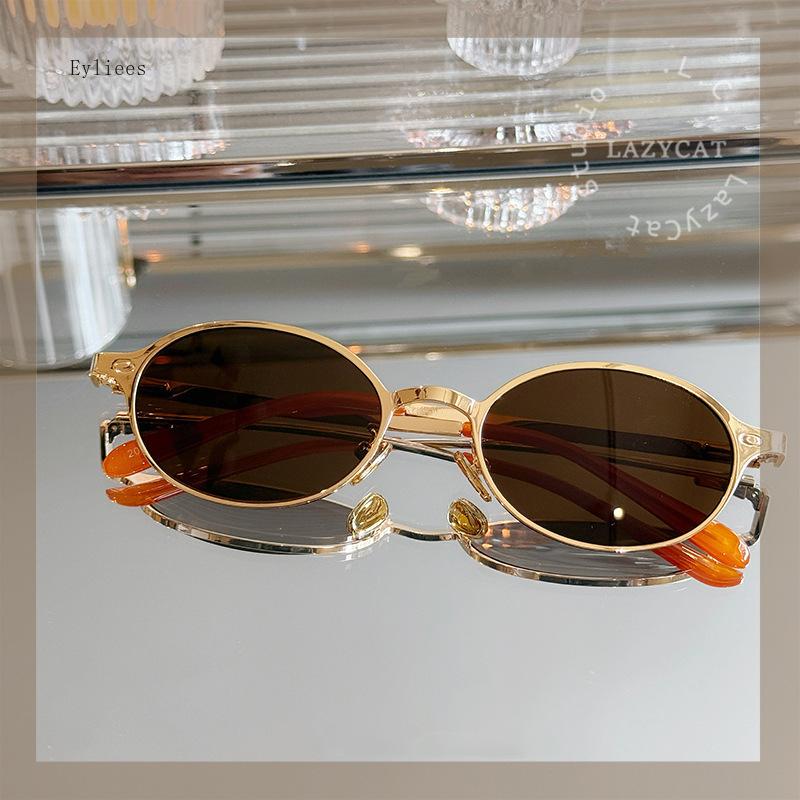 

Retro Fashion Metal Punk Square Sunglasses Women Men Brand Designer Trendy Blue Lens Small Oval Sun Glasses Uv