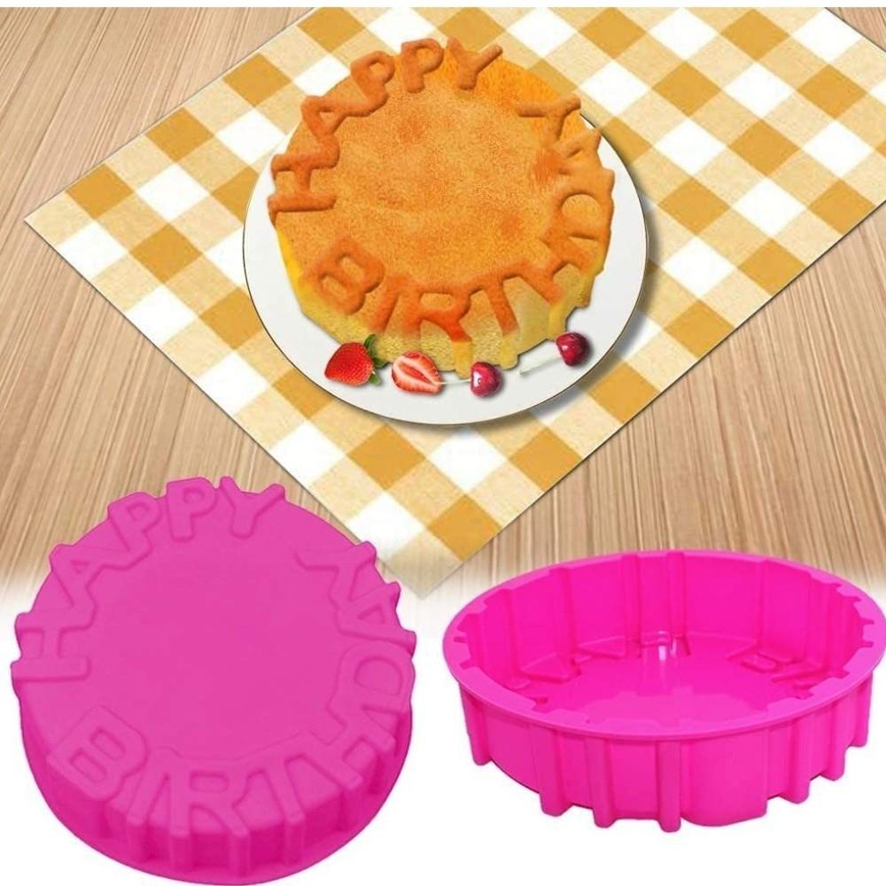 Heißer Happy Birthday Geburtstagskuchenformen Silikon Runde Kuchen Backblechform Langlebig Wiederverwendbar Backwerkzeuge