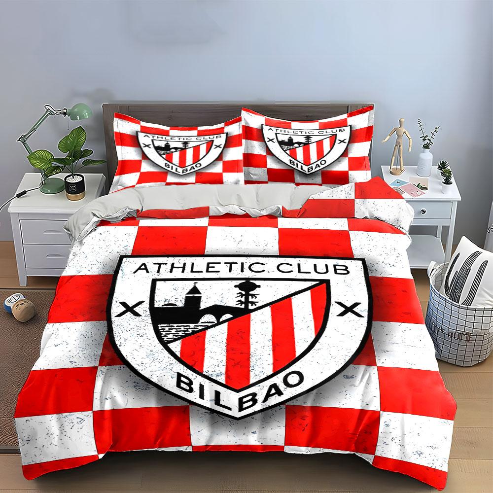 Set Biancheria da Letto Athletic Club Bilbao Set Biancheria Copripiumino Set Copripiumino Federe (1 * Copripiumino 2 * Federe, senza piumino)