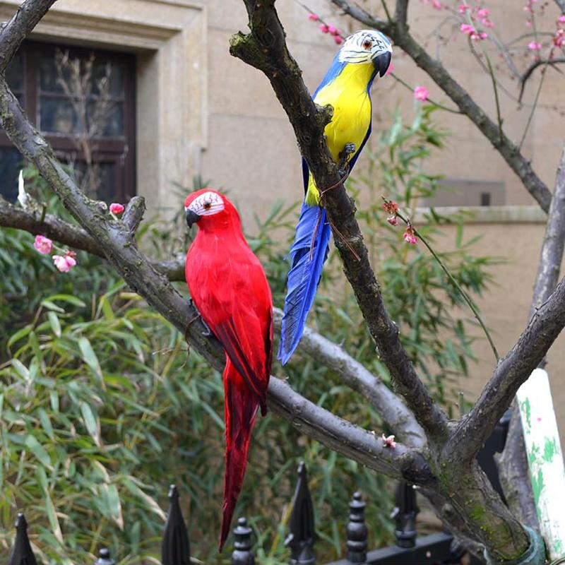 6 Colors 25cm Simulation Parrots Birds Artificial Parrots Home Garden Yard Decoration