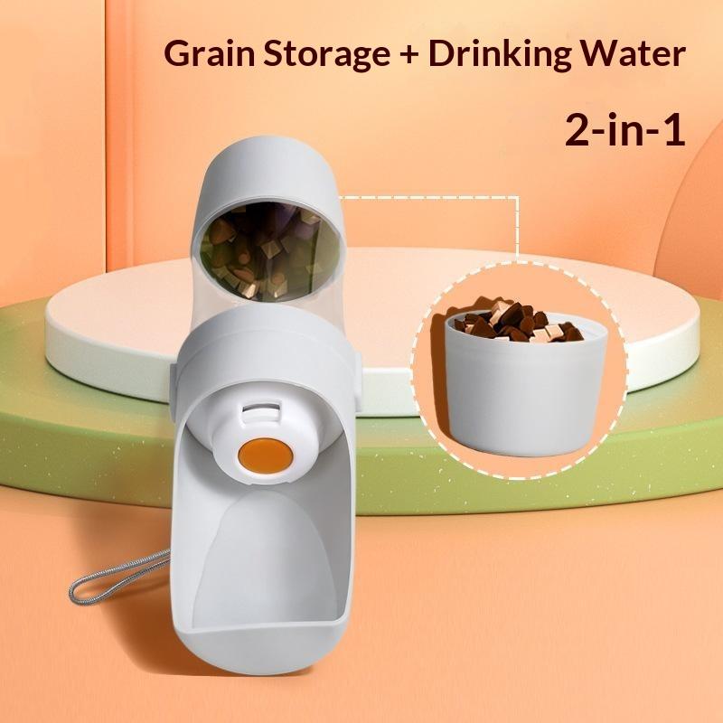 2 in 1 Portable Pet Water Bottle Leakproof Food Water Container Reusable for Small Medium Dogs Outdoor Trips Hiking