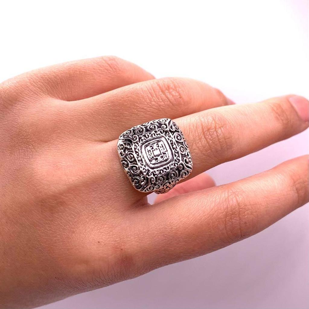 Bohemian Vintage Jewelry Retro Wide Copper Color Swirl Motif Floral Ring for Women Engagement Rings Wedding Band Jewelry Gifts