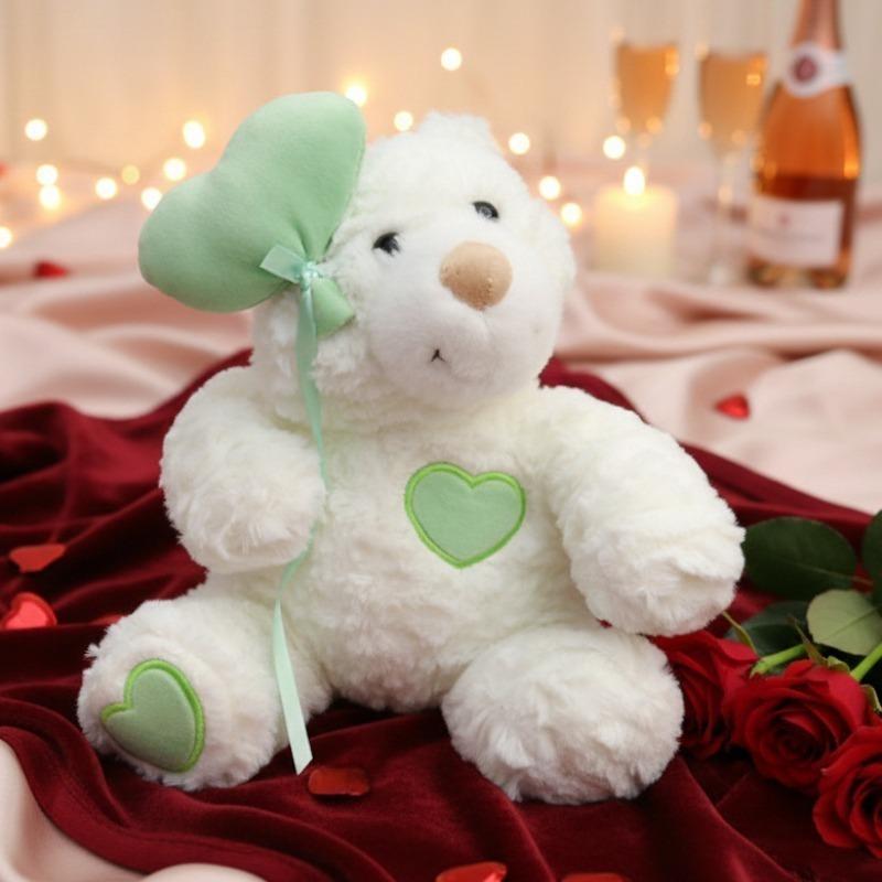 Love Heart Bear Plush Toy Stuffed Animal Cute Wedding Proposal Anniversary Valentine‘s Day Gift for Girlfriend Wife Party Decor