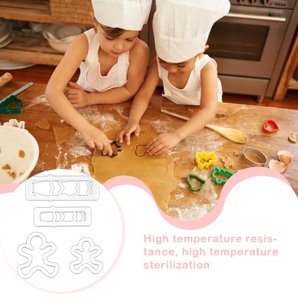 4 Pieces Biscuit Shape Die Mold Cake Candy Slicer Christmas Festival DIY Crafts Pressing Bar Wedding Kitchen Decorating Tools