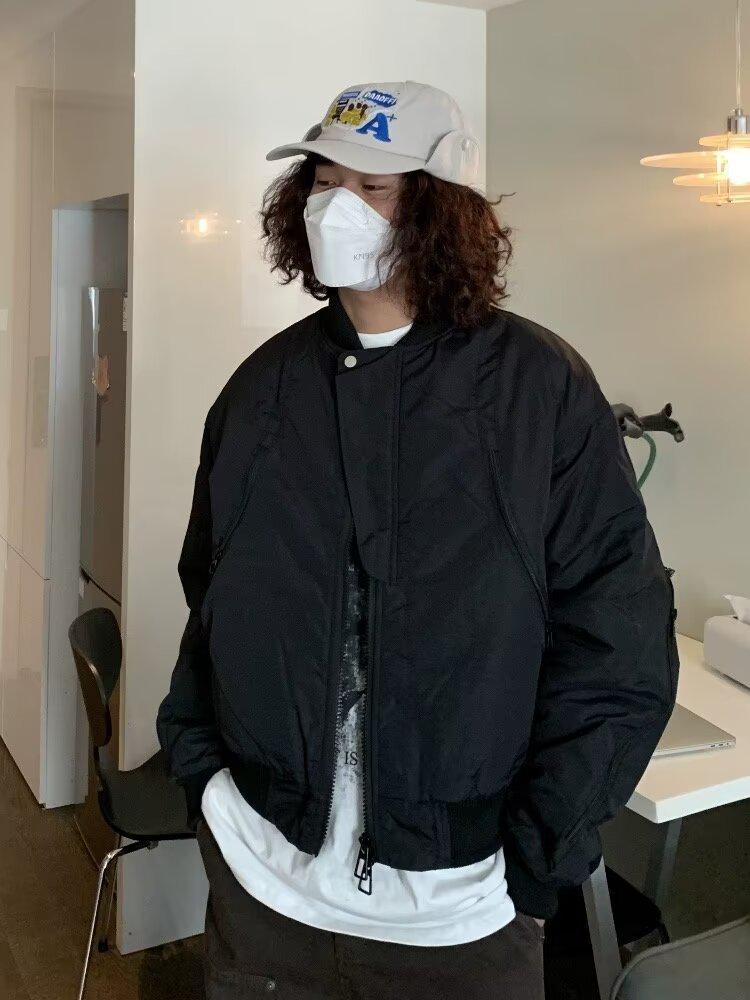 

Зимняя мода Универсальная свободная куртка-бомбер со стойкой для пар XL