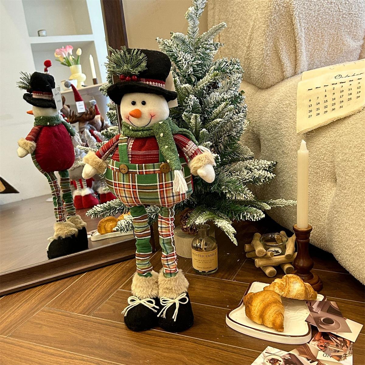 

New retractable doll ornaments Christmas atmosphere layout old man snowman retractable doll Christmas decoration