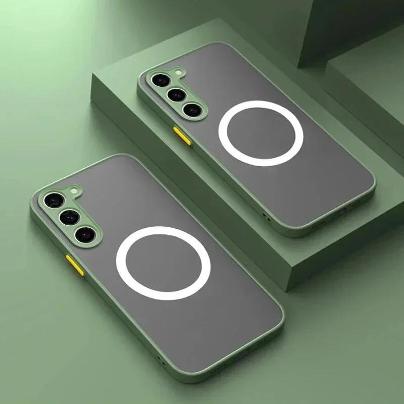 Frosted Matte Magnetic Case For Samsung Galaxy S26 S2 Ultra S24 FE S23 S22 S21 Plus Phone For Wireless Charge Cover