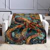 1PC Colorful octopus, abstract art  Print Blanket Warm Soft Suitable for All Seasons for Home Sofa Travel Camping Picnics RV