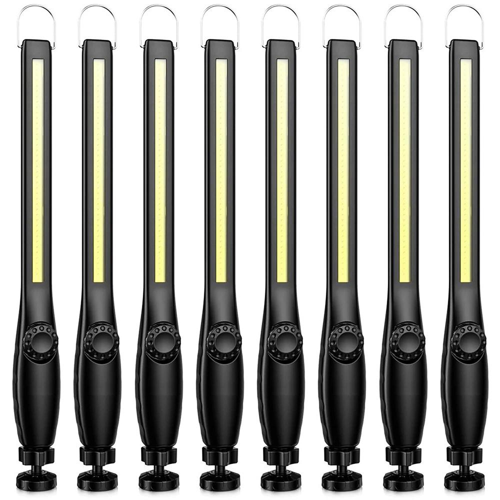 1-10pcs COB LED Flashlight Magnetic Work Light USB Rechargeable Torch Portable Lantern Inspection Light Camping Car Repair Lamp