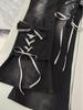 Hot Girl Black Bow Tie Lace-Up Flare Jeans - Women's Micro-Flare Winter Design 2025